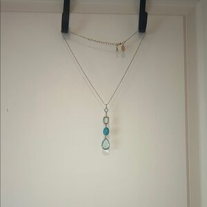 Charming Charlie Turquoise and Silver Necklace